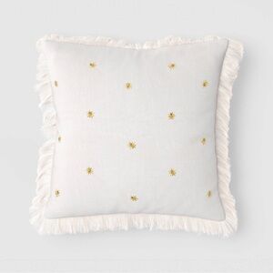 NEW Threshold Ivory Simple Gold Star 18” Throw Pillow